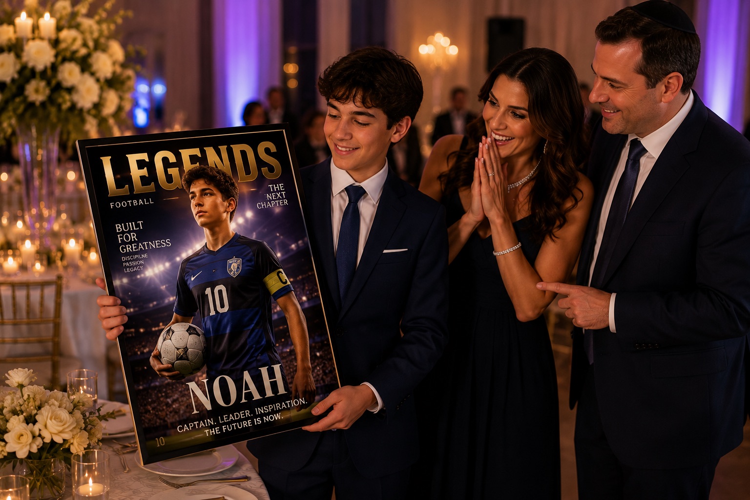 Guest holding a finished custom portrait at an event
