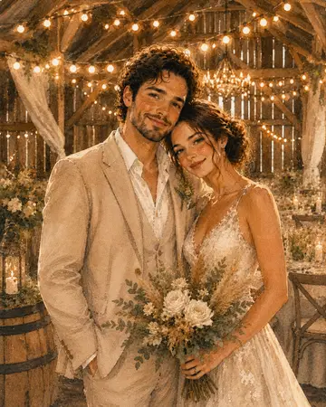 Barn Wedding portrait from MyPortraitBooth