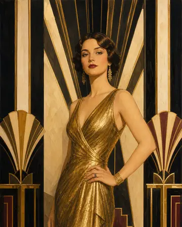 Art Deco Golden Gala portrait from MyPortraitBooth